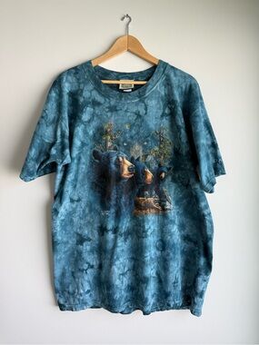Vintage Fred Harvey Crater Lake Black Bear Tie Dye Tee Large
